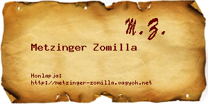Metzinger Zomilla névjegykártya
